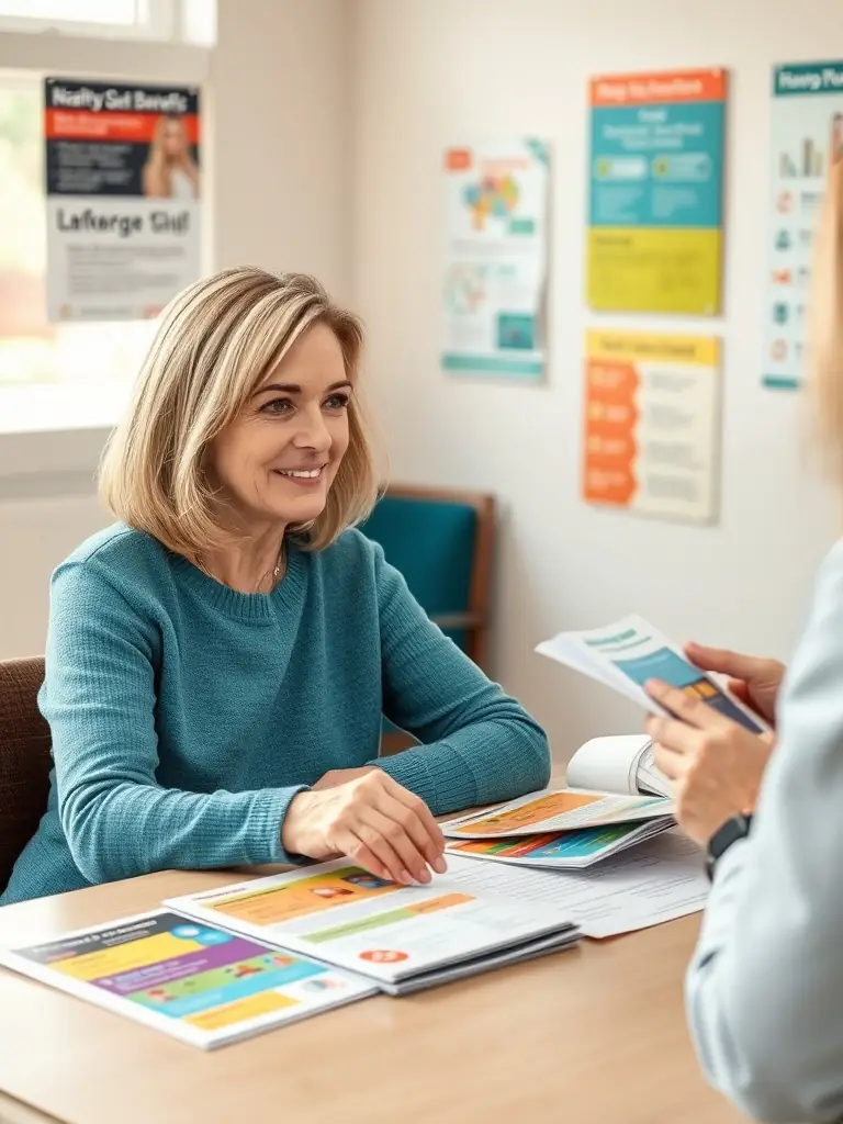 An image of a caregiver receiving financial assistance documents, highlighting the financial support available to caregivers in the Azores.